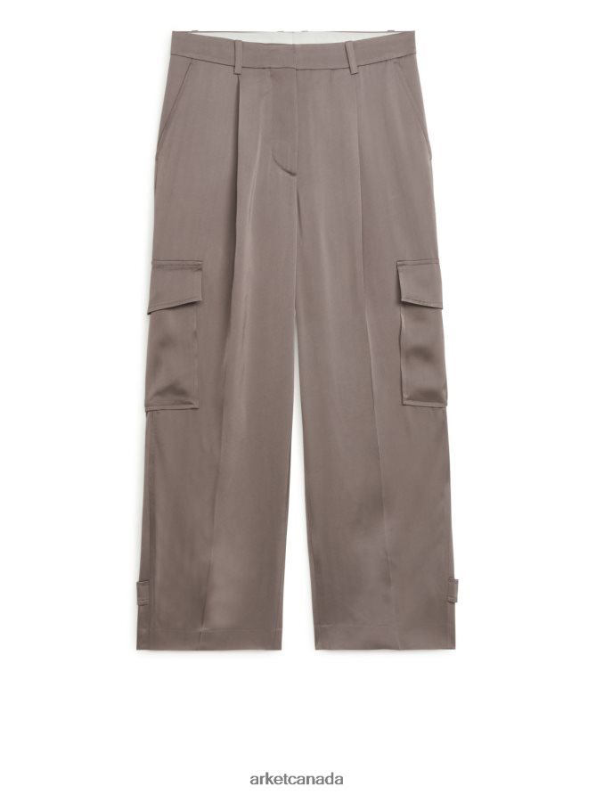 ARKET Clothing 4L826J200 Mole Satin Cargo Trousers Women
