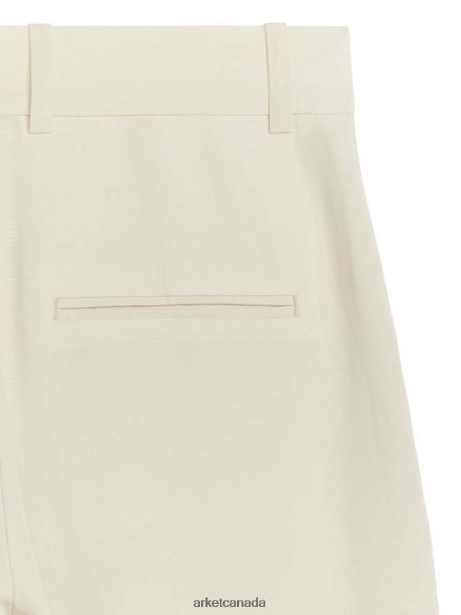 ARKET Clothing 4L826J203 Off-White Lyocell Linen Trousers Women