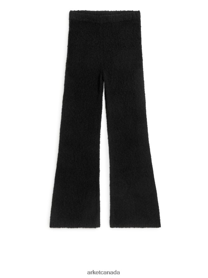 ARKET Clothing 4L826J204 Black Knitted Boucle Trousers Women