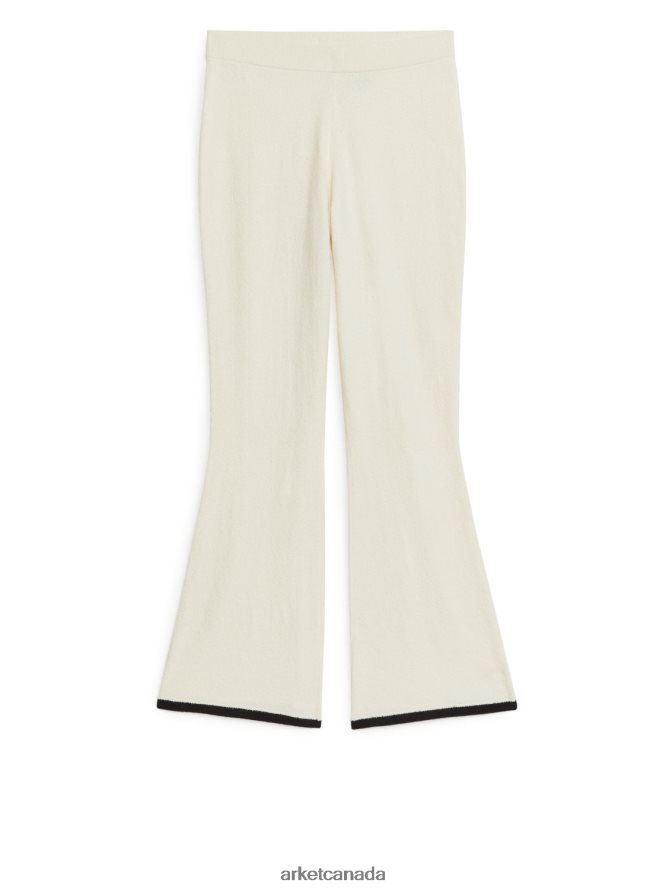 ARKET Clothing 4L826J206 Off-White Flared Boucle Trousers Women