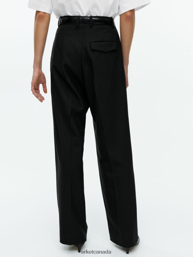 ARKET Clothing 4L826J208 Black Wool Blend Twill Trousers Women