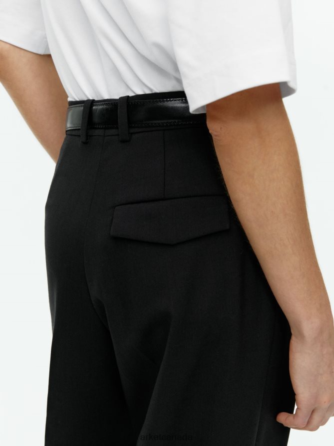 ARKET Clothing 4L826J208 Black Wool Blend Twill Trousers Women
