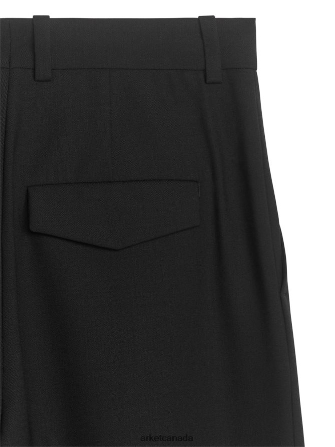 ARKET Clothing 4L826J208 Black Wool Blend Twill Trousers Women