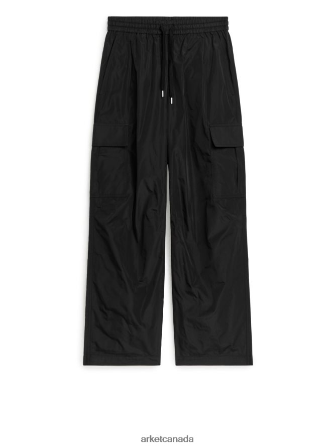 ARKET Clothing 4L826J209 Black Taffeta Cargo Trousers Women