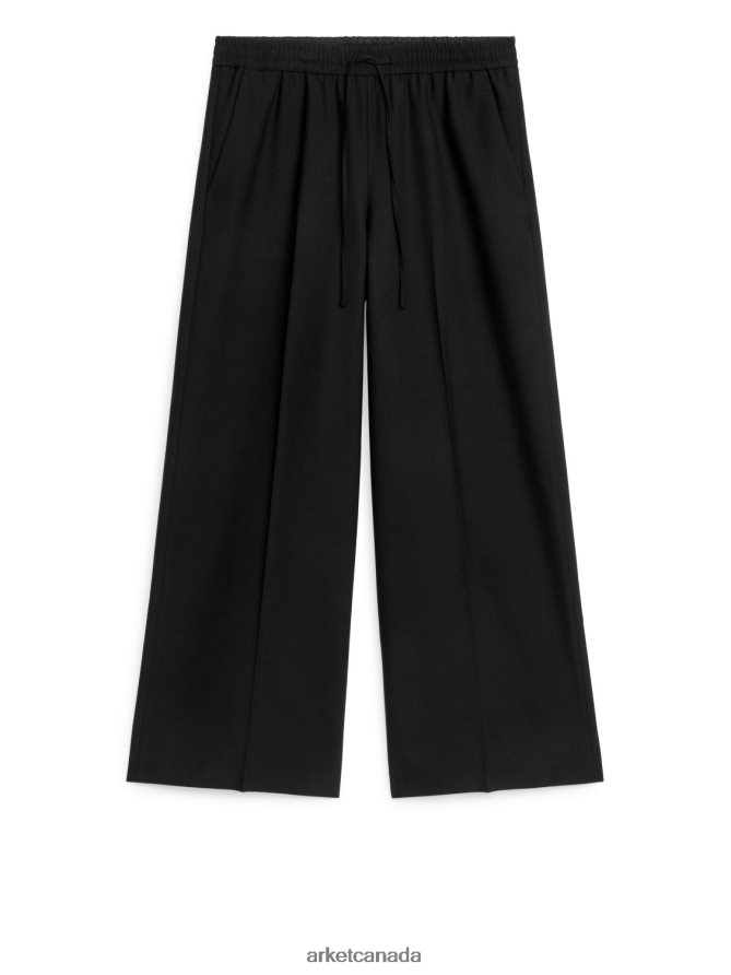 ARKET Clothing 4L826J210 Black Wide-Leg Trousers Women