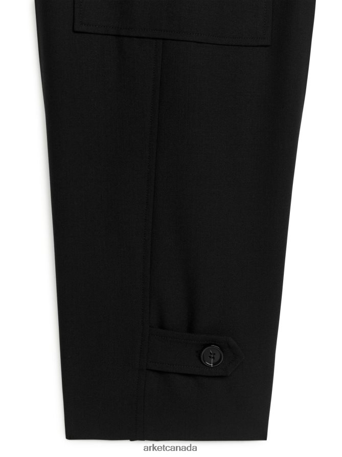 ARKET Clothing 4L826J213 Black Wool Blend Cargo Trousers Women