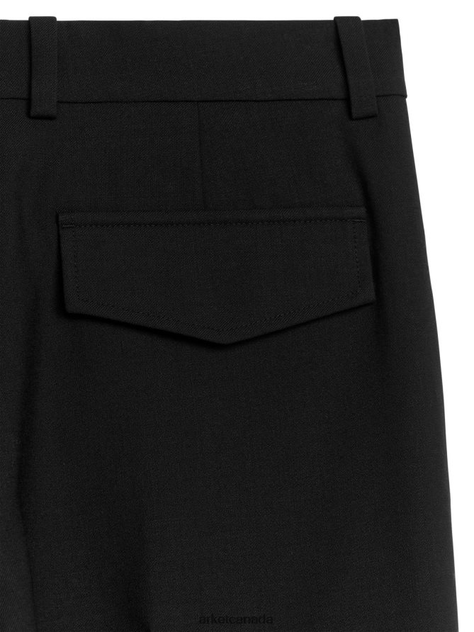 ARKET Clothing 4L826J213 Black Wool Blend Cargo Trousers Women