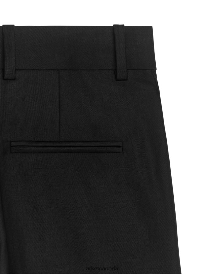ARKET Clothing 4L826J217 Black Wide Wool Blend Trousers Women