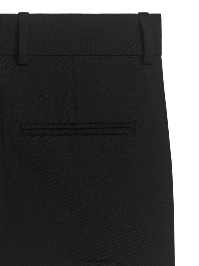 ARKET Clothing 4L826J218 Black Flared Wool Twill Trousers Women