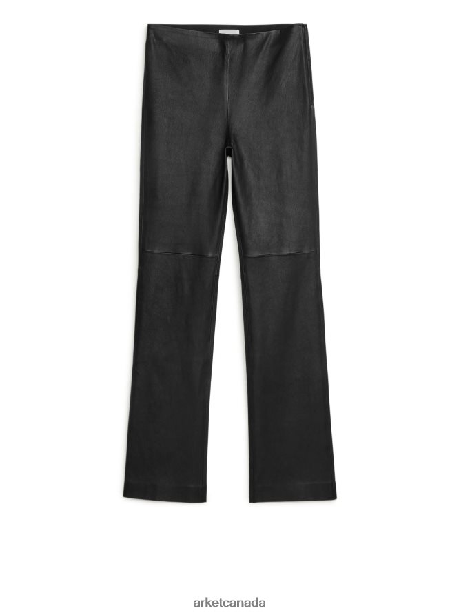 ARKET Clothing 4L826J222 Black Stretch Leather Trousers Women