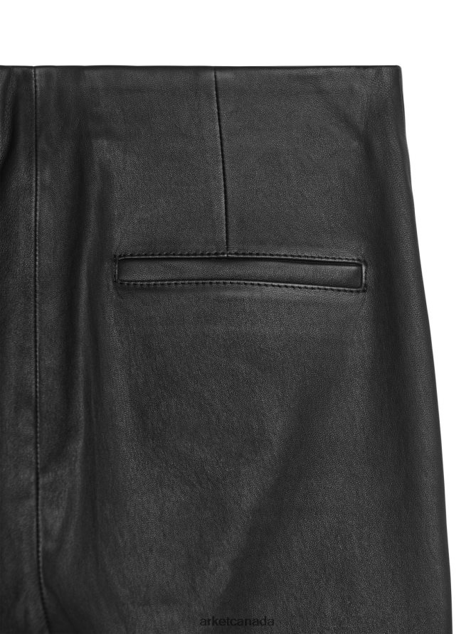 ARKET Clothing 4L826J222 Black Stretch Leather Trousers Women