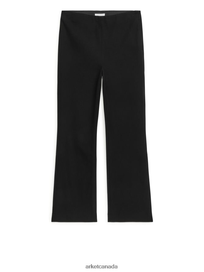 ARKET Clothing 4L826J225 Black Cropped Cotton Stretch Trousers Women