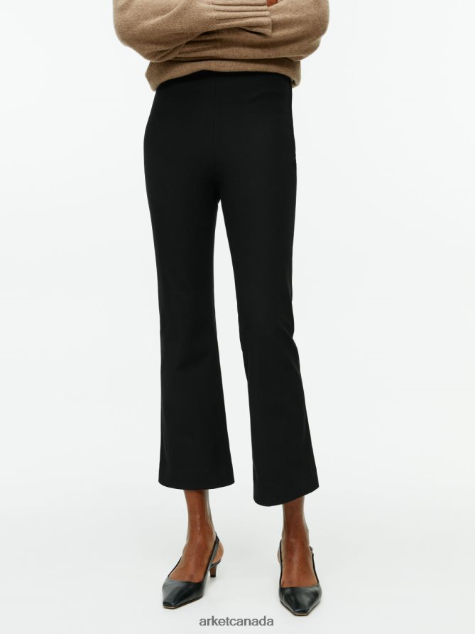ARKET Clothing 4L826J225 Black Cropped Cotton Stretch Trousers Women