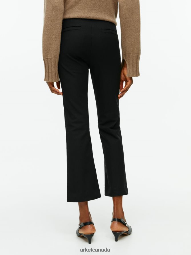ARKET Clothing 4L826J225 Black Cropped Cotton Stretch Trousers Women