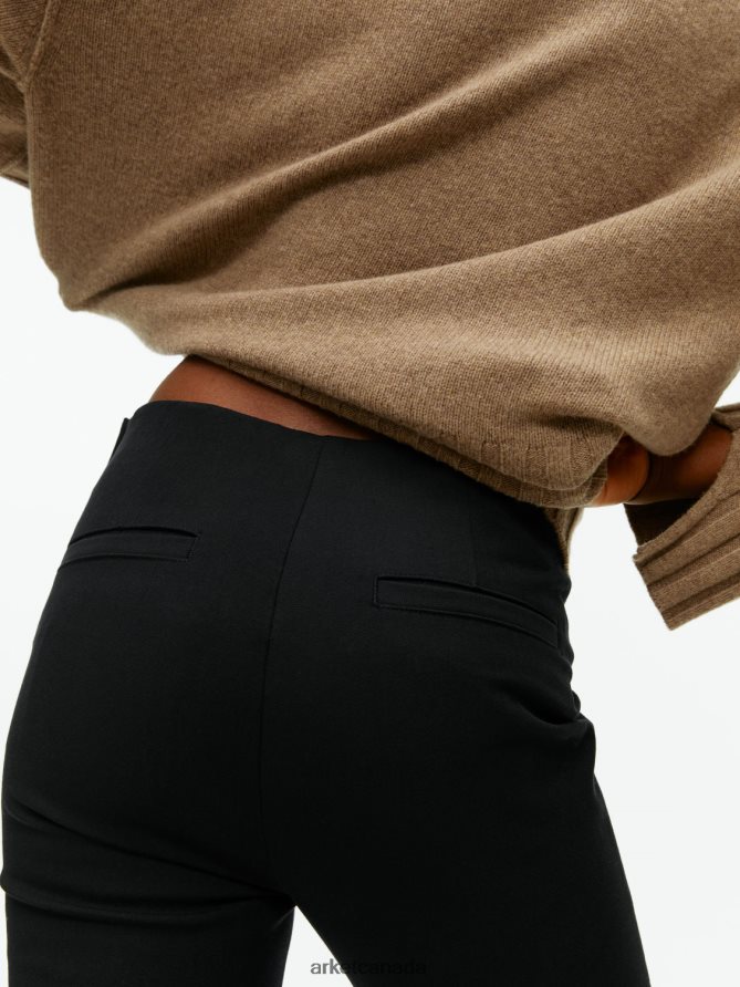 ARKET Clothing 4L826J225 Black Cropped Cotton Stretch Trousers Women
