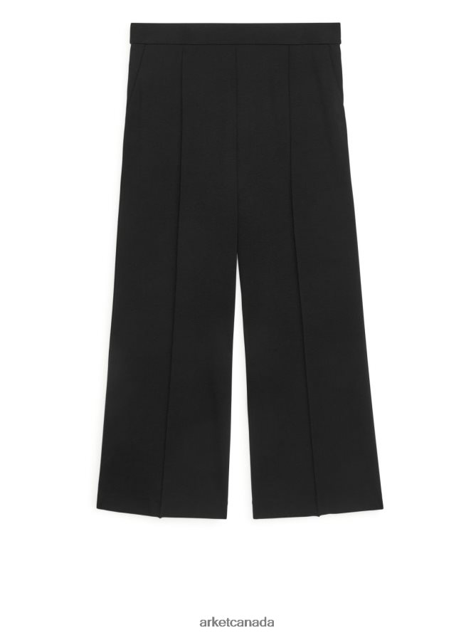ARKET Clothing 4L826J227 Black Cropped Milano Rib Trousers Women