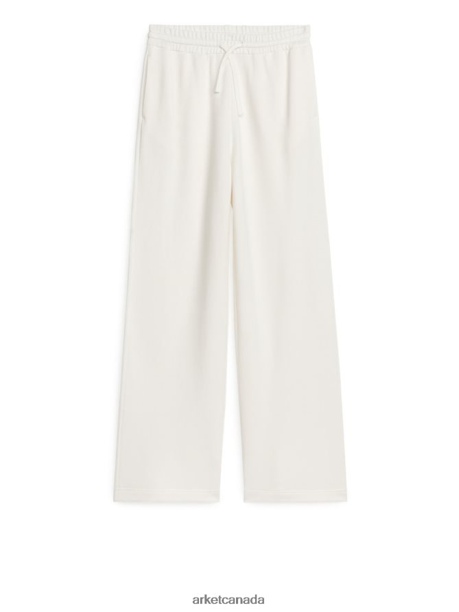 ARKET Clothing 4L826J519 White Soft Wide-Leg Sweatpants Women