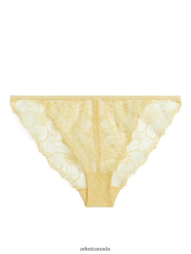 ARKET Clothing 4L826J535 Yellow Lace Tanga Women