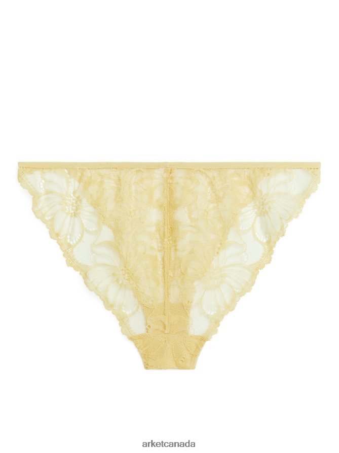 ARKET Clothing 4L826J535 Yellow Lace Tanga Women
