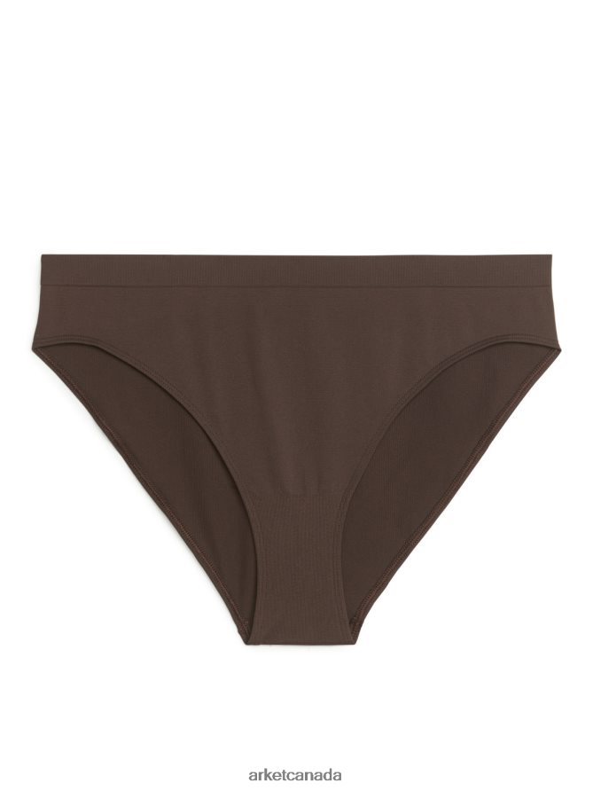 ARKET Clothing 4L826J541 Dark Brown Seamless Briefs Women
