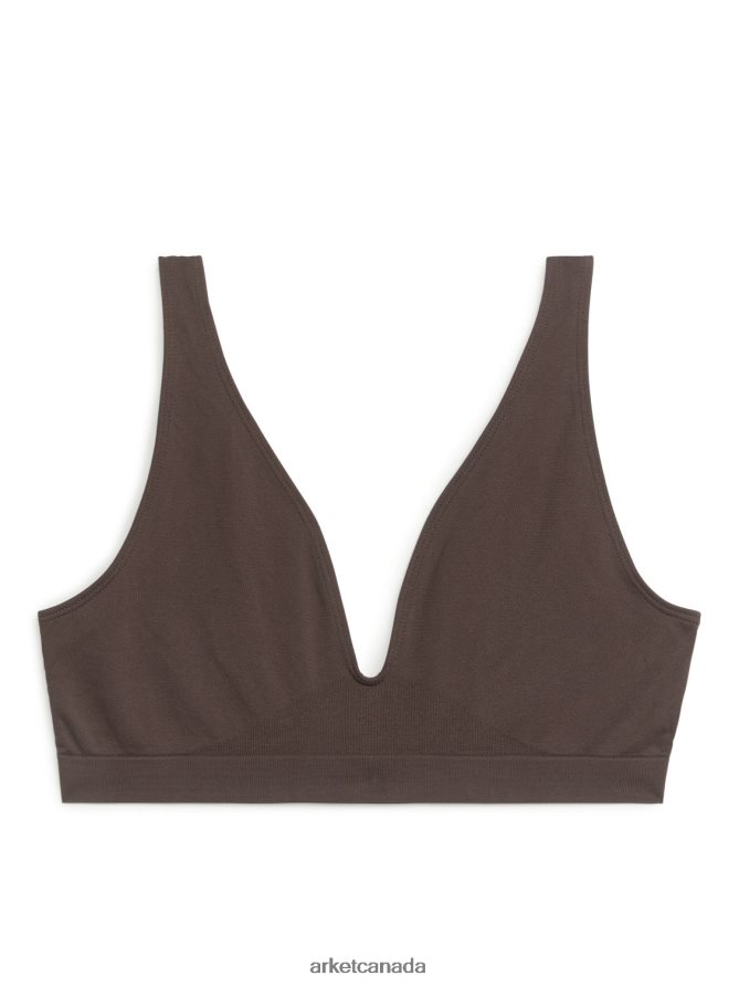 ARKET Clothing 4L826J542 Brown Seamless Soft Bra Women