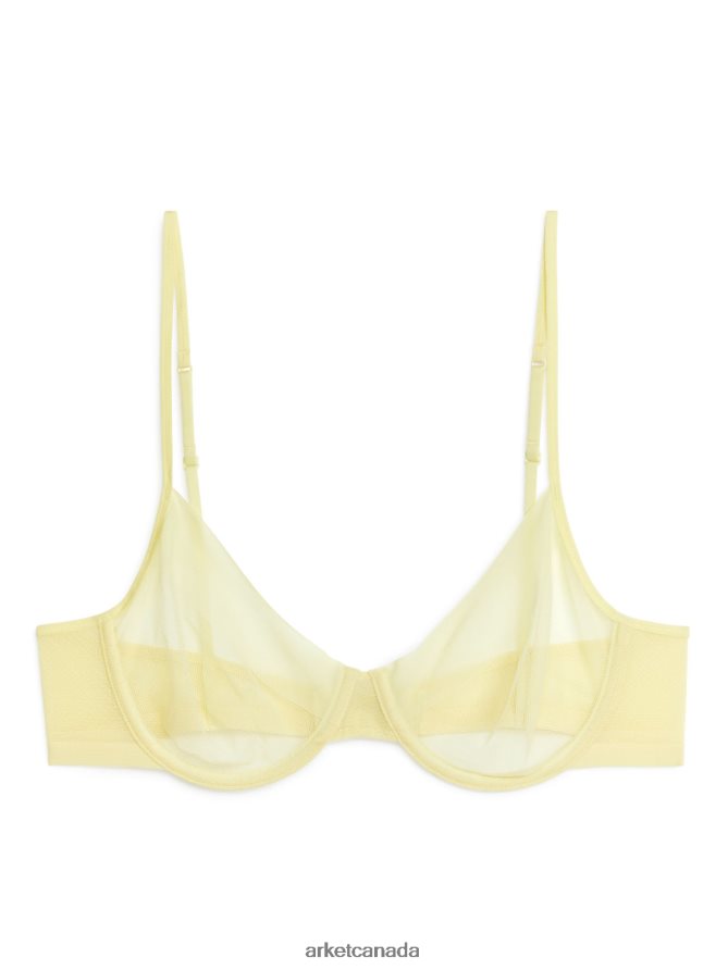 ARKET Clothing 4L826J548 Yellow Mesh Wire Bra Women