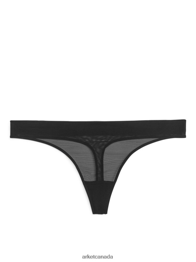 ARKET Clothing 4L826J551 Black Mesh Thong Women