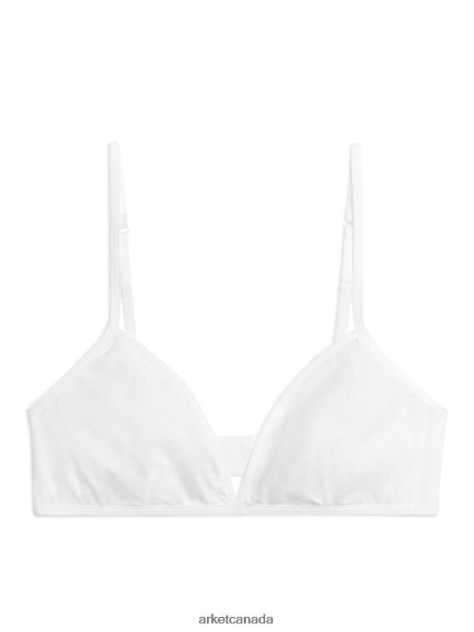 ARKET Clothing 4L826J552 White Cotton Soft Bra Women