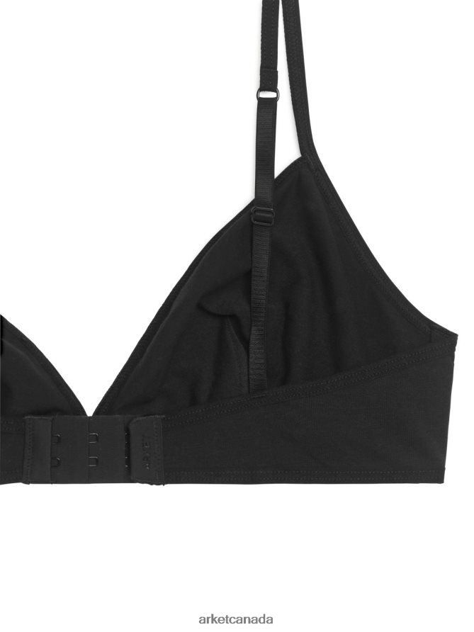 ARKET Clothing 4L826J553 Black Cotton Soft Bra Women