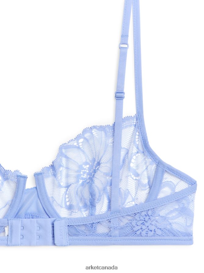 ARKET Clothing 4L826J555 Blue Lace Wire Bra Women