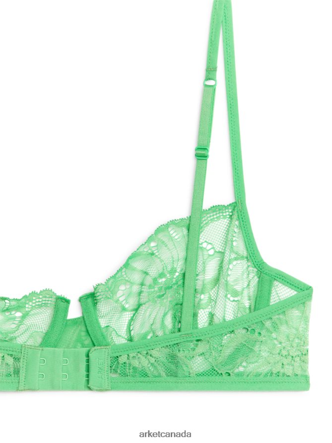 ARKET Clothing 4L826J557 Green Lace Wire Bra Women