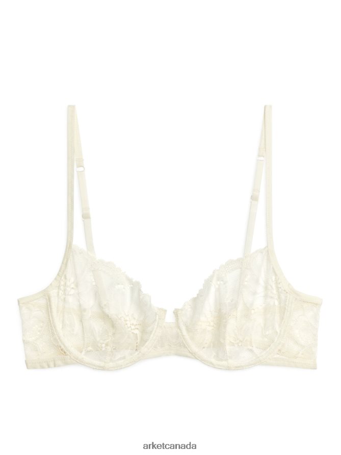 ARKET Clothing 4L826J561 Off White Lace Wire Bra Women