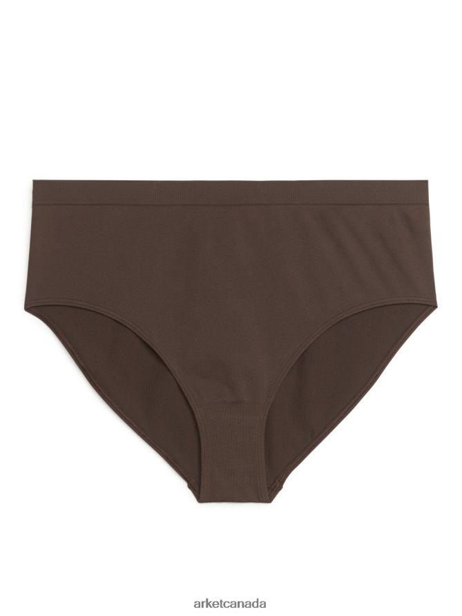 ARKET Clothing 4L826J562 Dark Brown High Waist Seamless Briefs Women