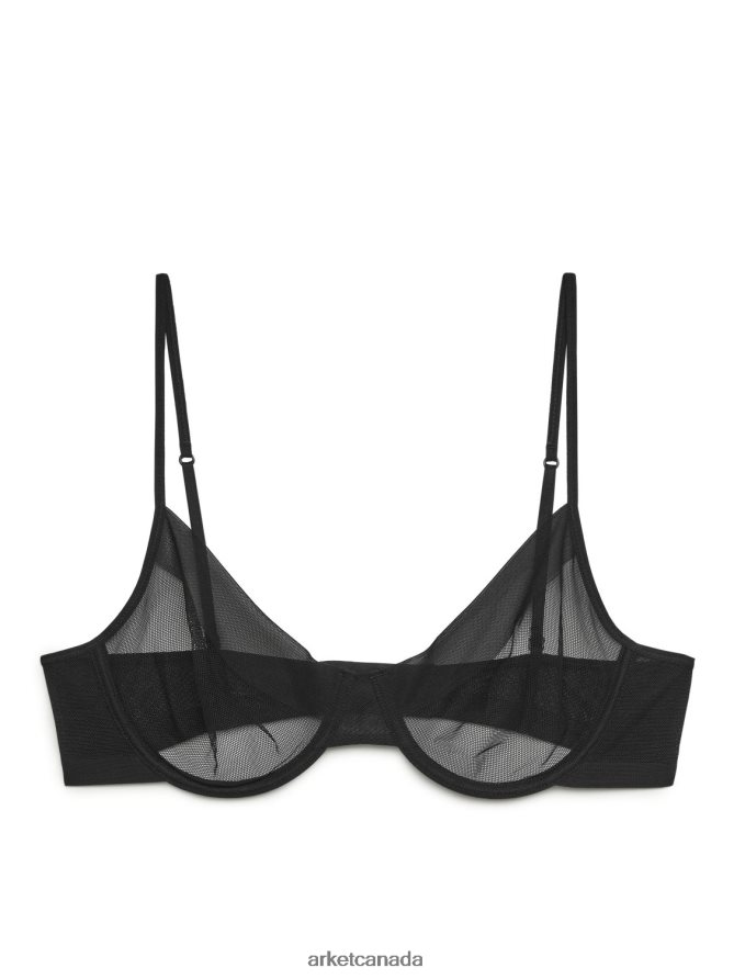 ARKET Clothing 4L826J565 Black Mesh Wire Bra Women