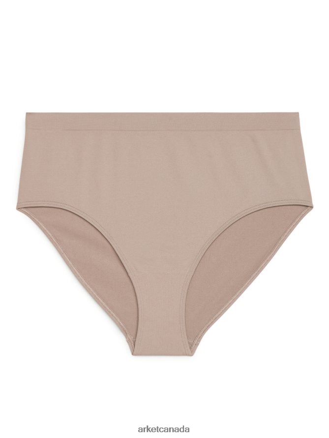 ARKET Clothing 4L826J567 Powder Beige High Waist Seamless Briefs Women