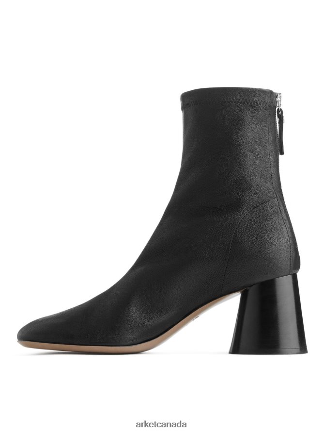 ARKET Footwear 4L826J699 Black Stretch-Leather Sock Boots Women