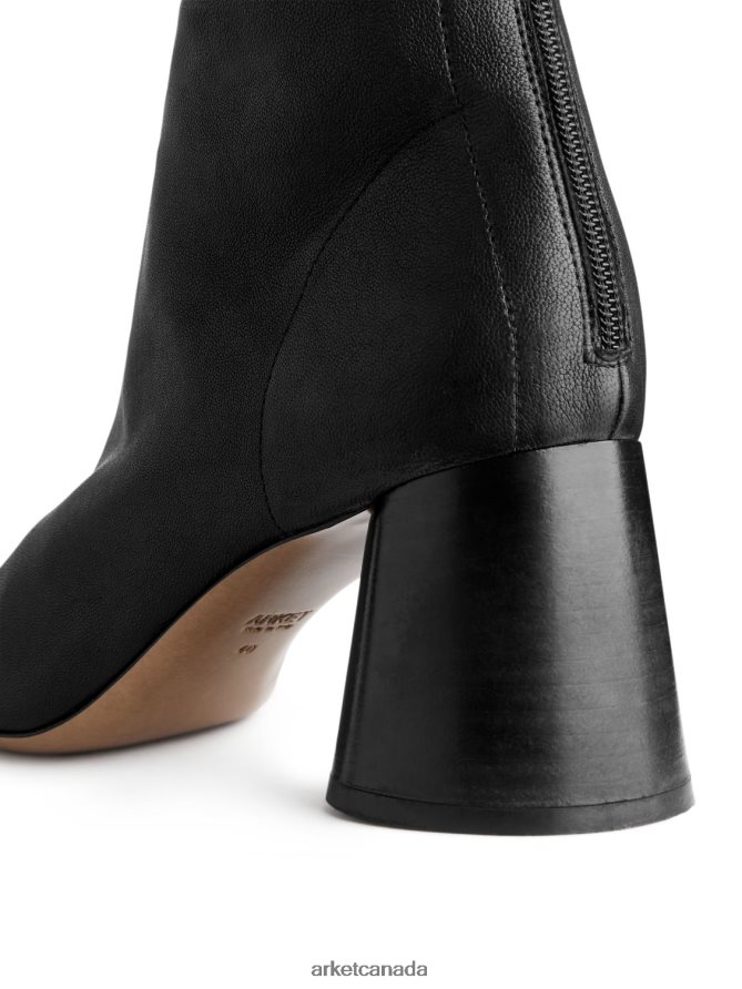 ARKET Footwear 4L826J699 Black Stretch-Leather Sock Boots Women