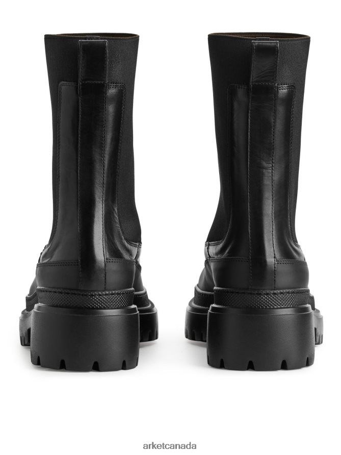 ARKET Footwear 4L826J724 Black Chunky-Sole Leather Boots Women
