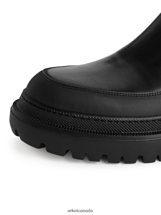 ARKET Footwear 4L826J724 Black Chunky-Sole Leather Boots Women