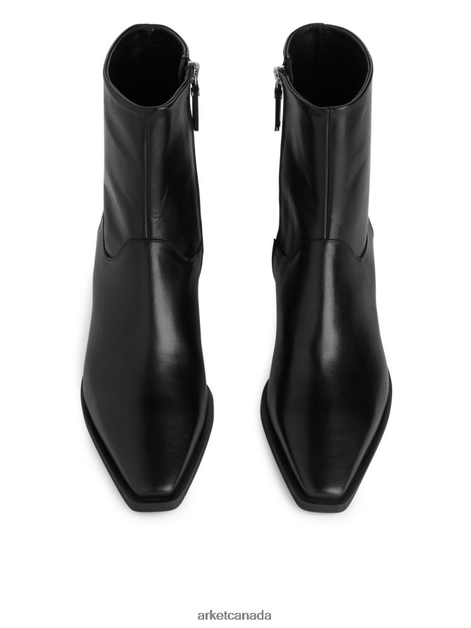 ARKET Footwear 4L826J726 Black Cowboy Leather Boots Women