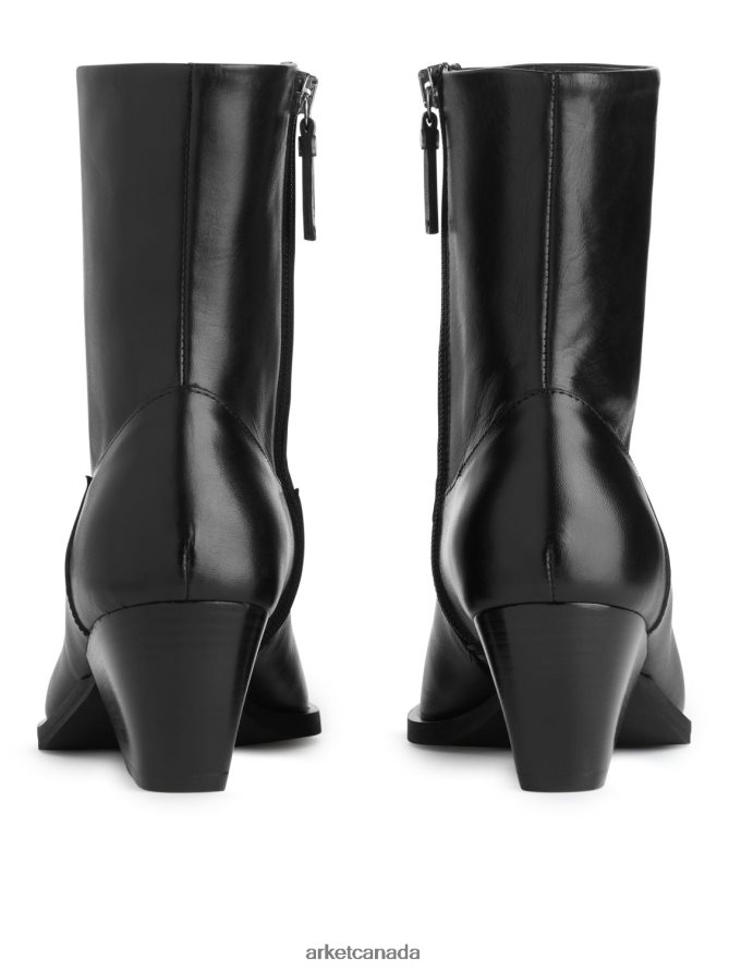 ARKET Footwear 4L826J726 Black Cowboy Leather Boots Women