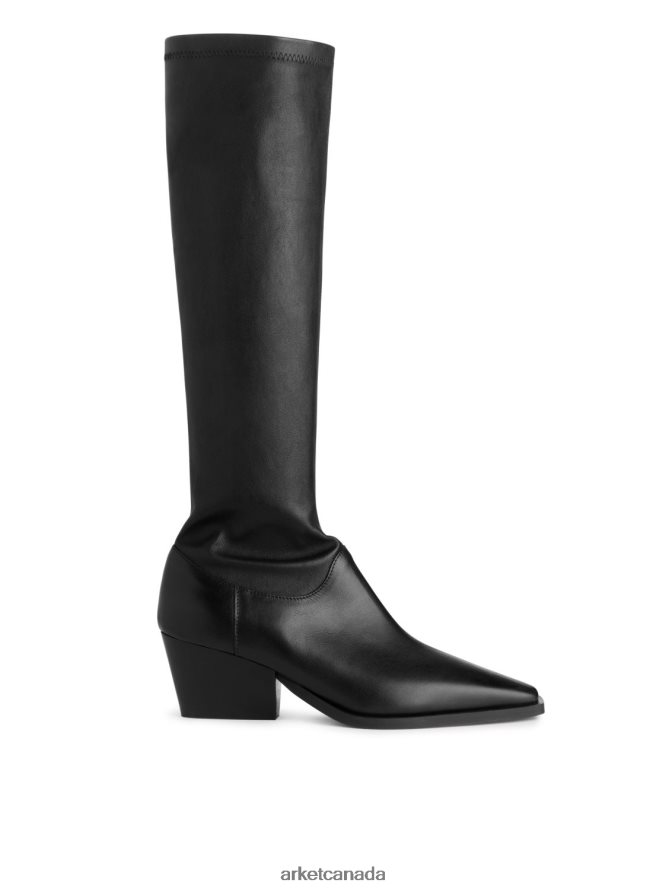 ARKET Footwear 4L826J731 Black Stretch Leather Boots Women