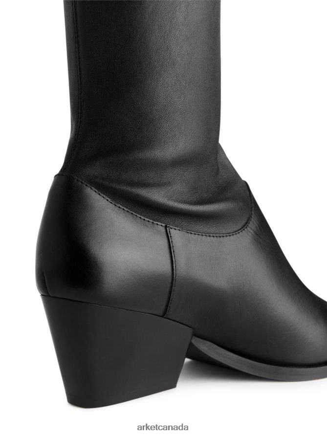 ARKET Footwear 4L826J731 Black Stretch Leather Boots Women