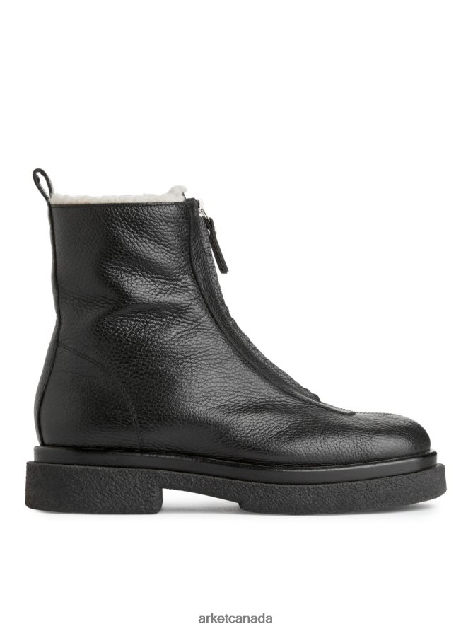 ARKET Footwear 4L826J732 Black Faux Fur Leather Boots Women