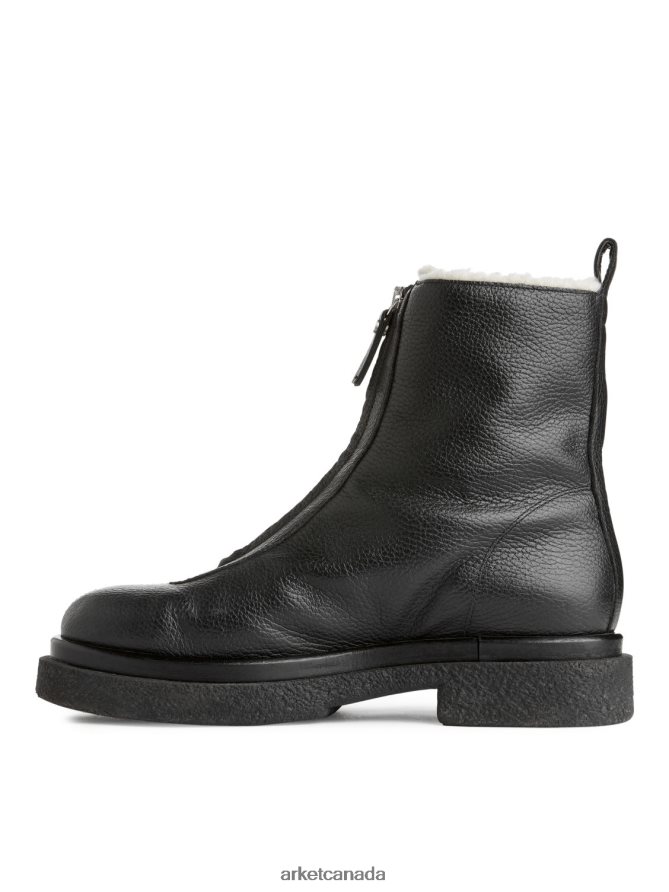ARKET Footwear 4L826J732 Black Faux Fur Leather Boots Women