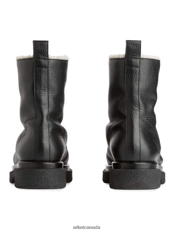 ARKET Footwear 4L826J732 Black Faux Fur Leather Boots Women