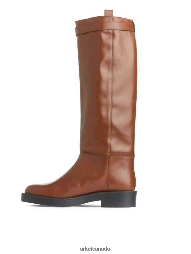 ARKET Footwear 4L826J733 Brown Leather Riding Boots Women