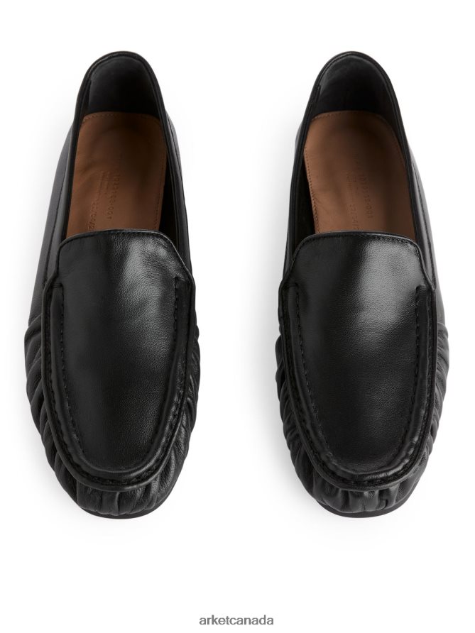 ARKET Footwear 4L826J683 Black Leather Loafers Women