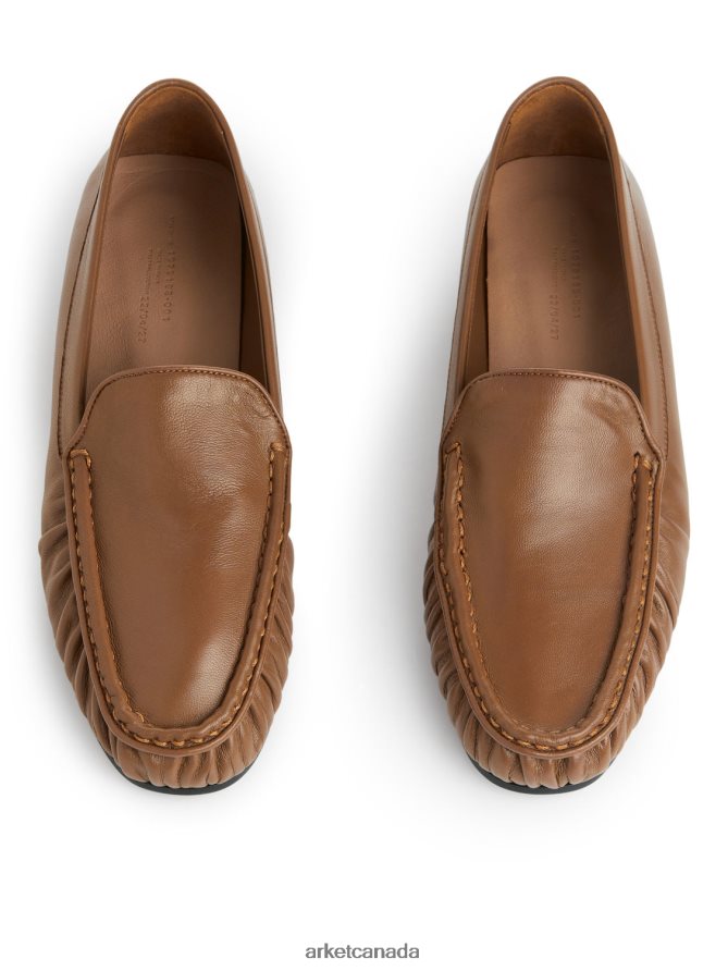 ARKET Footwear 4L826J684 Light Brown Leather Loafers Women