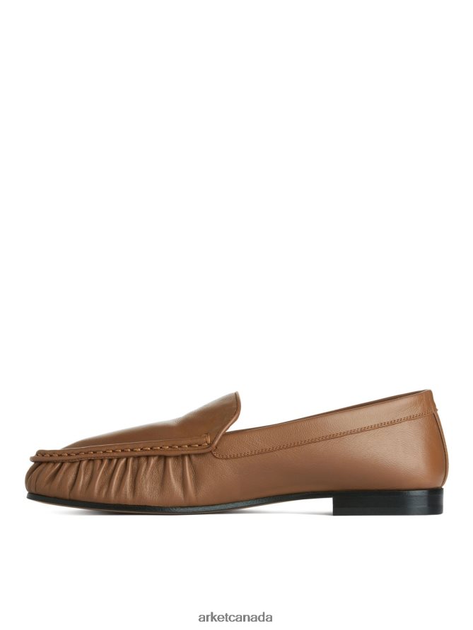 ARKET Footwear 4L826J684 Light Brown Leather Loafers Women